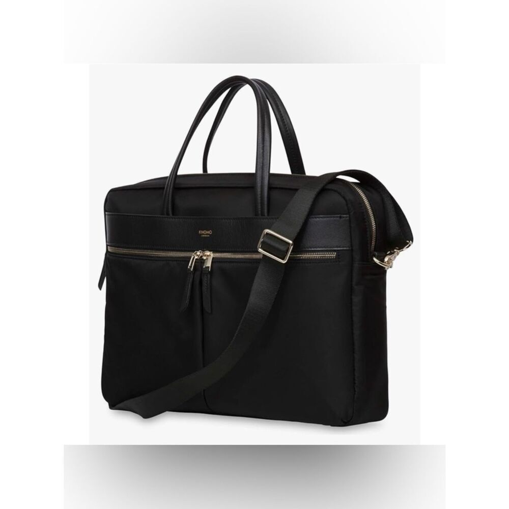 Knomo Womens Hanover 14 inch Laptop Briefcase Shoulder Work Bag in Black